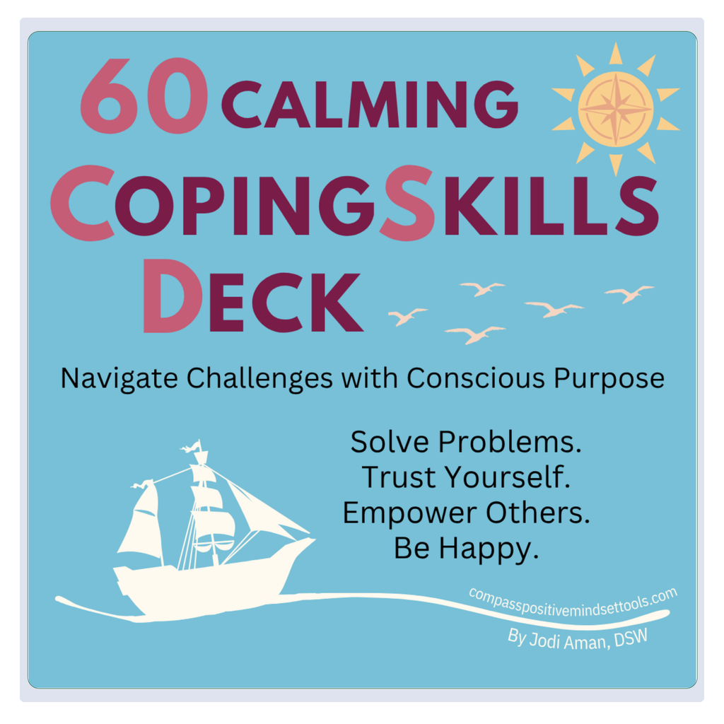 60 Calming Coping Skills Card Deck Therapeutic Tools for Anxiety, Anger, Depression