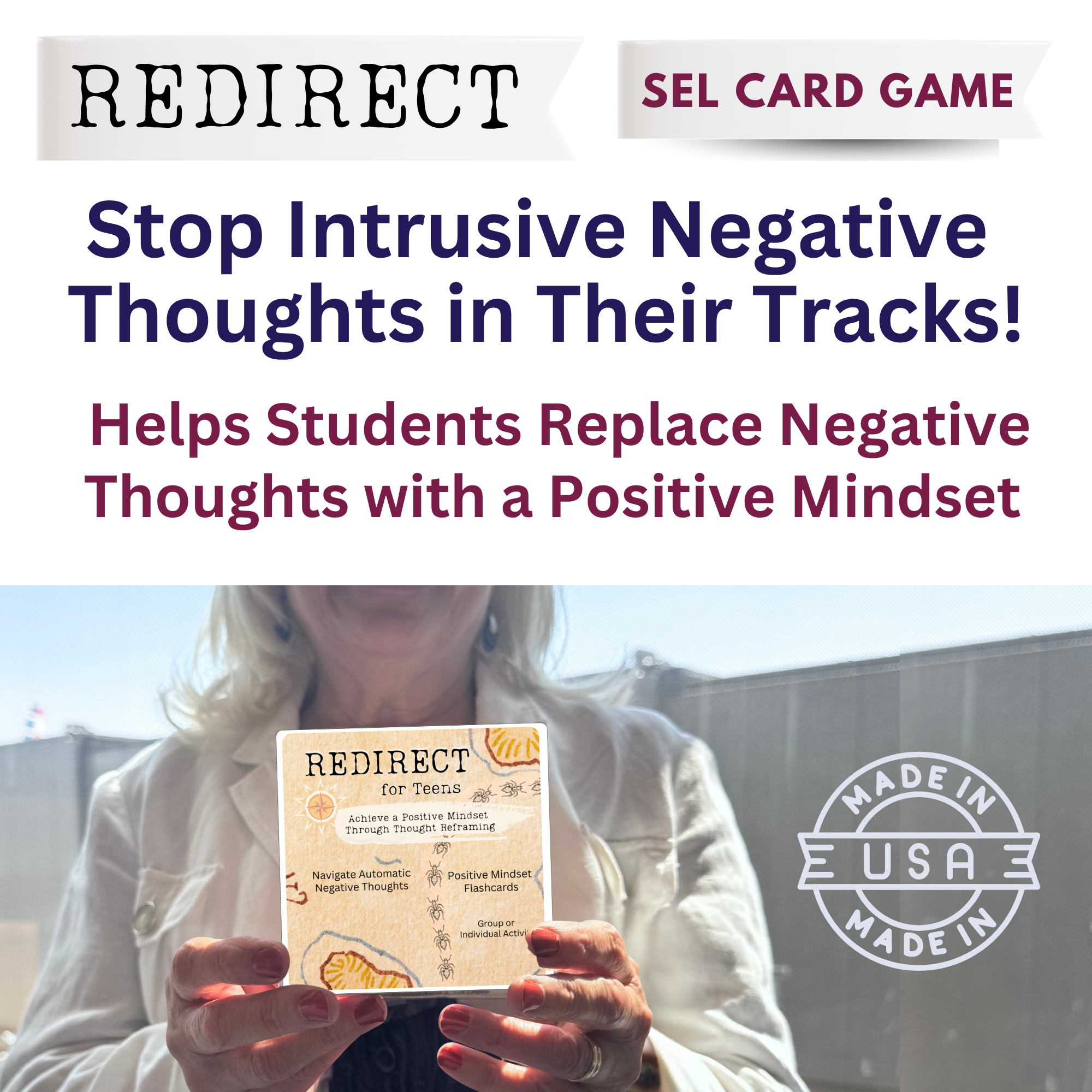 Redirect for Teens: Challenge Automated Negative Thoughts (ANTs) with Positive Thinking