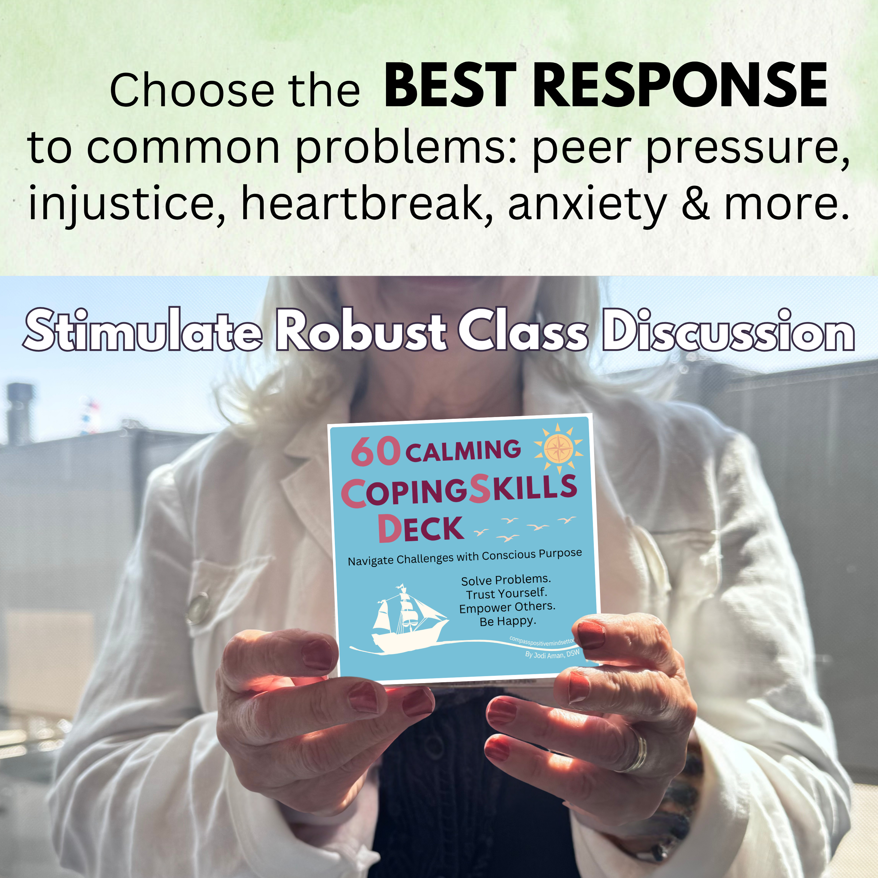 60 Calming Coping Skills Card Deck Therapeutic Tools for Anxiety, Anger, Depression