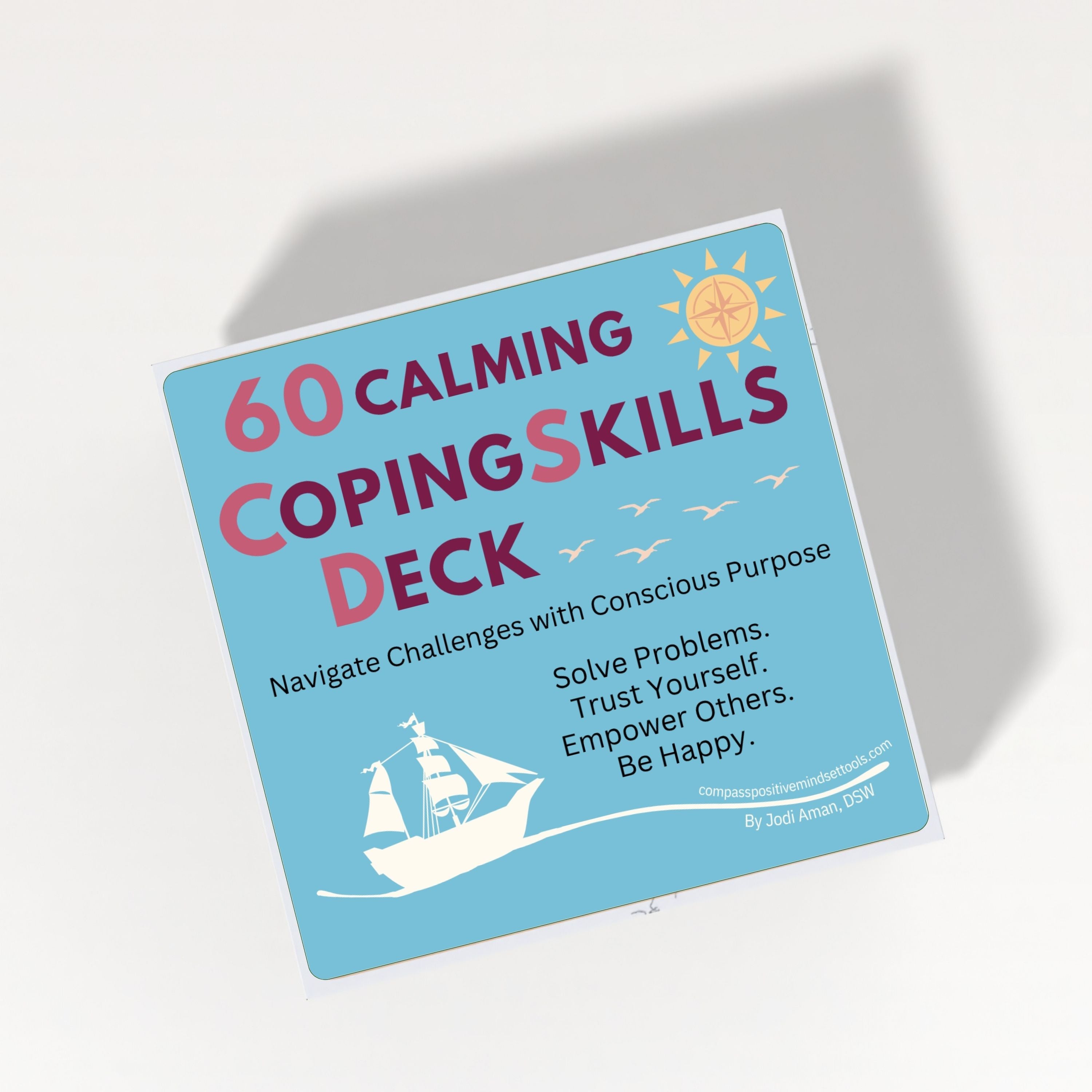 60 Calming Coping Skills Card Deck Therapeutic Tools for Anxiety, Anger, Depression