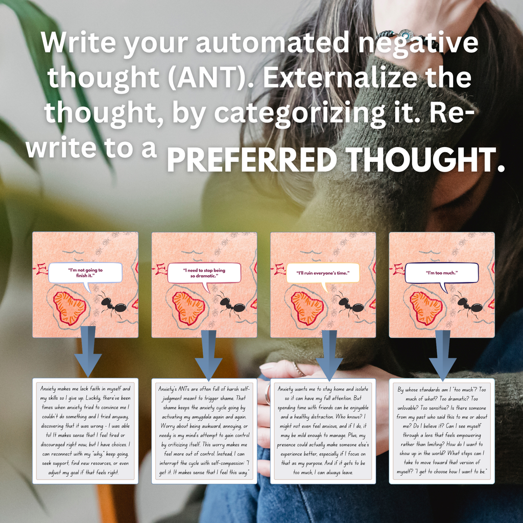 Redirect for Anxiety ANTS: Turn Anxious Negative Thoughts (ANTs) to Positive Mindset
